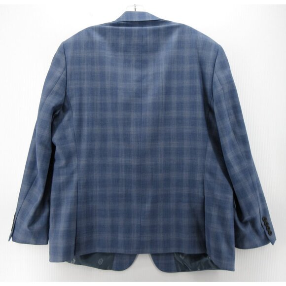 Lauren Ralph Lauren Label Sport Coat 46 Blue Blazer Wool Blend Plaid - Picture 8 of 13